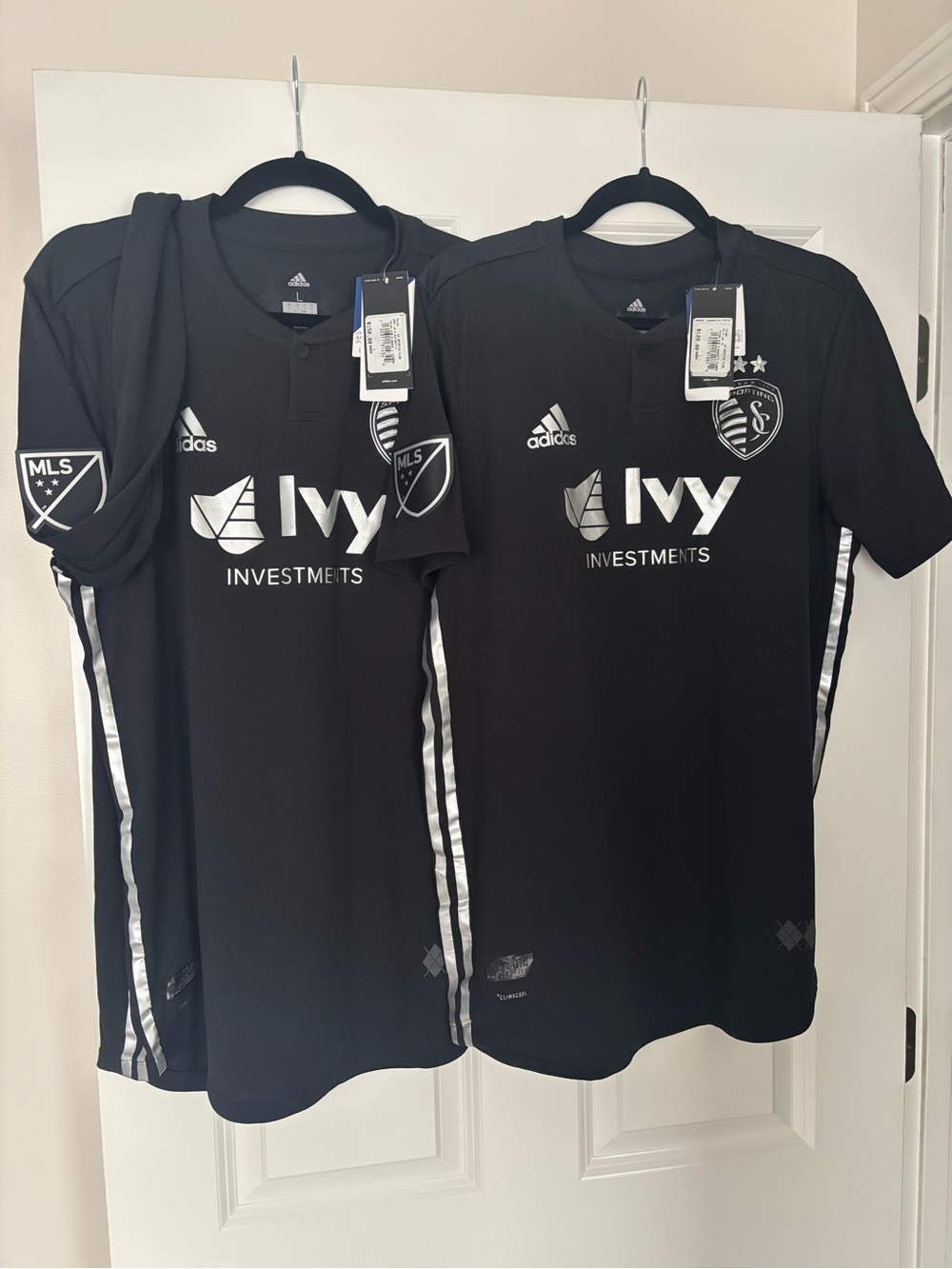 adidas Kids Sporting Kansas City Black Jersey with Silver Accents